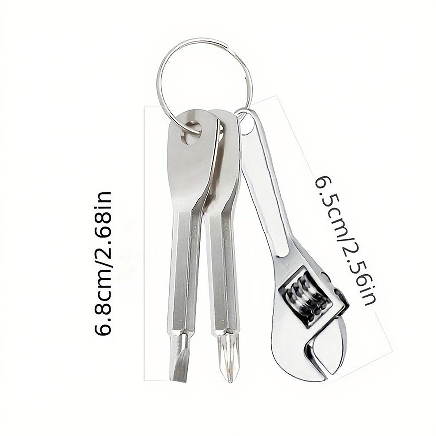 Mini Keychain Tool Set with Adjustable Wrench Screwdriver and Compact Multi Tool Design