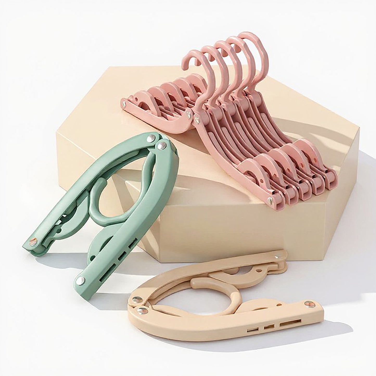 Women's 10-Piece Foldable Travel Clothes Hangers Set with Compact Collapsible Design