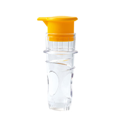 3-PC Manual Citrus Juicer Bottle with Built-In Reamer and Spill-Resistant Pour Spout