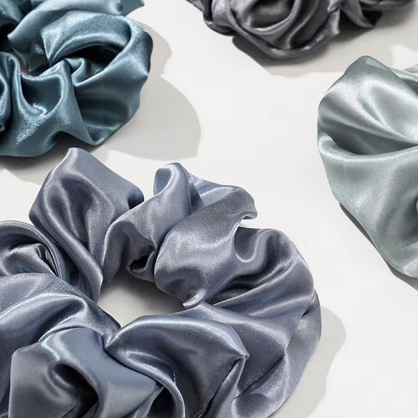 Satin Hair Scrunchies 12-Piece Set with Soft Stretch Elastic and Smooth Shine Finish