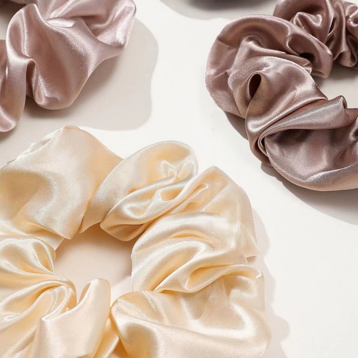 Satin Hair Scrunchies 12-Piece Set with Soft Stretch Elastic and Smooth Shine Finish