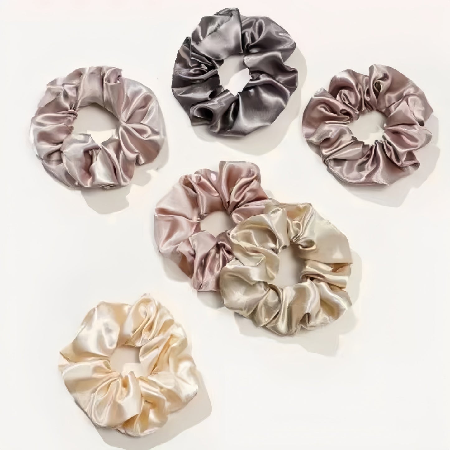 Satin Hair Scrunchies 12-Piece Set with Soft Stretch Elastic and Smooth Shine Finish