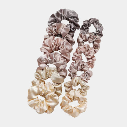 Satin Hair Scrunchies 12-Piece Set with Soft Stretch Elastic and Smooth Shine Finish