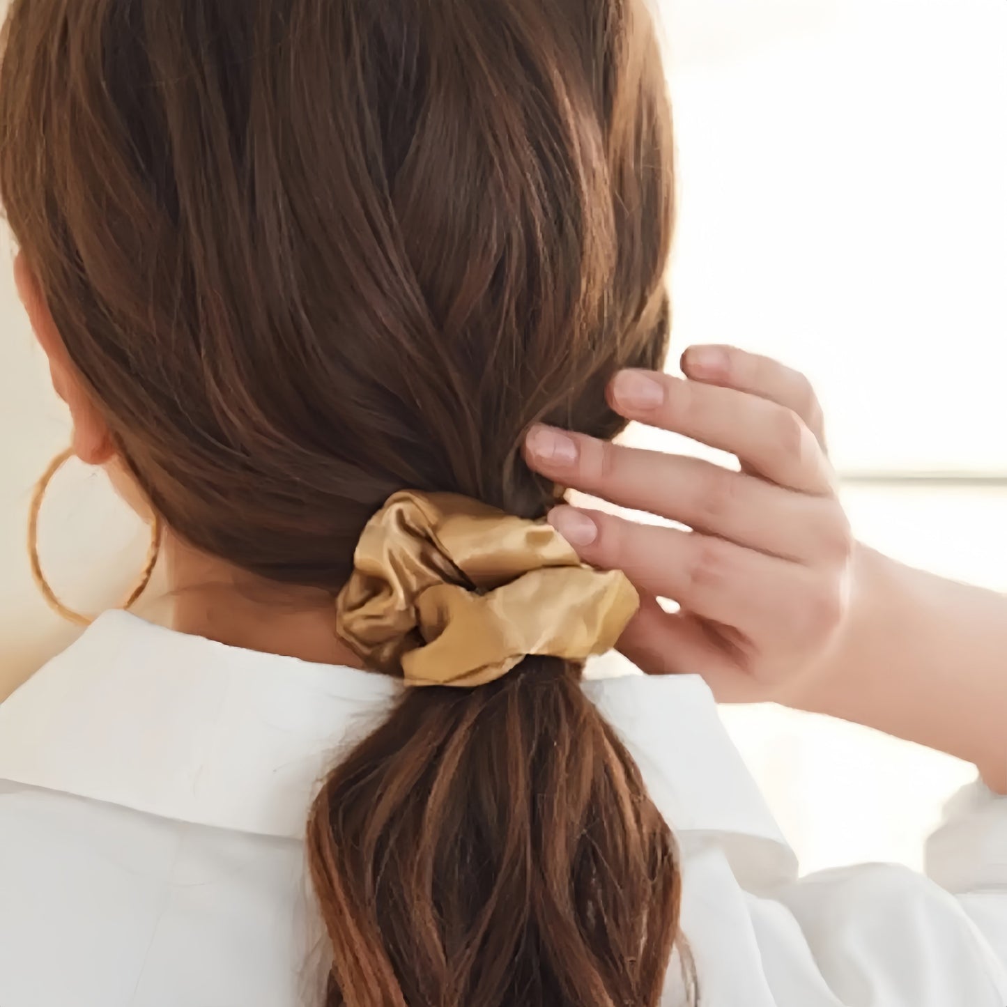 Satin Hair Scrunchies 12-Piece Set with Soft Stretch Elastic and Smooth Shine Finish