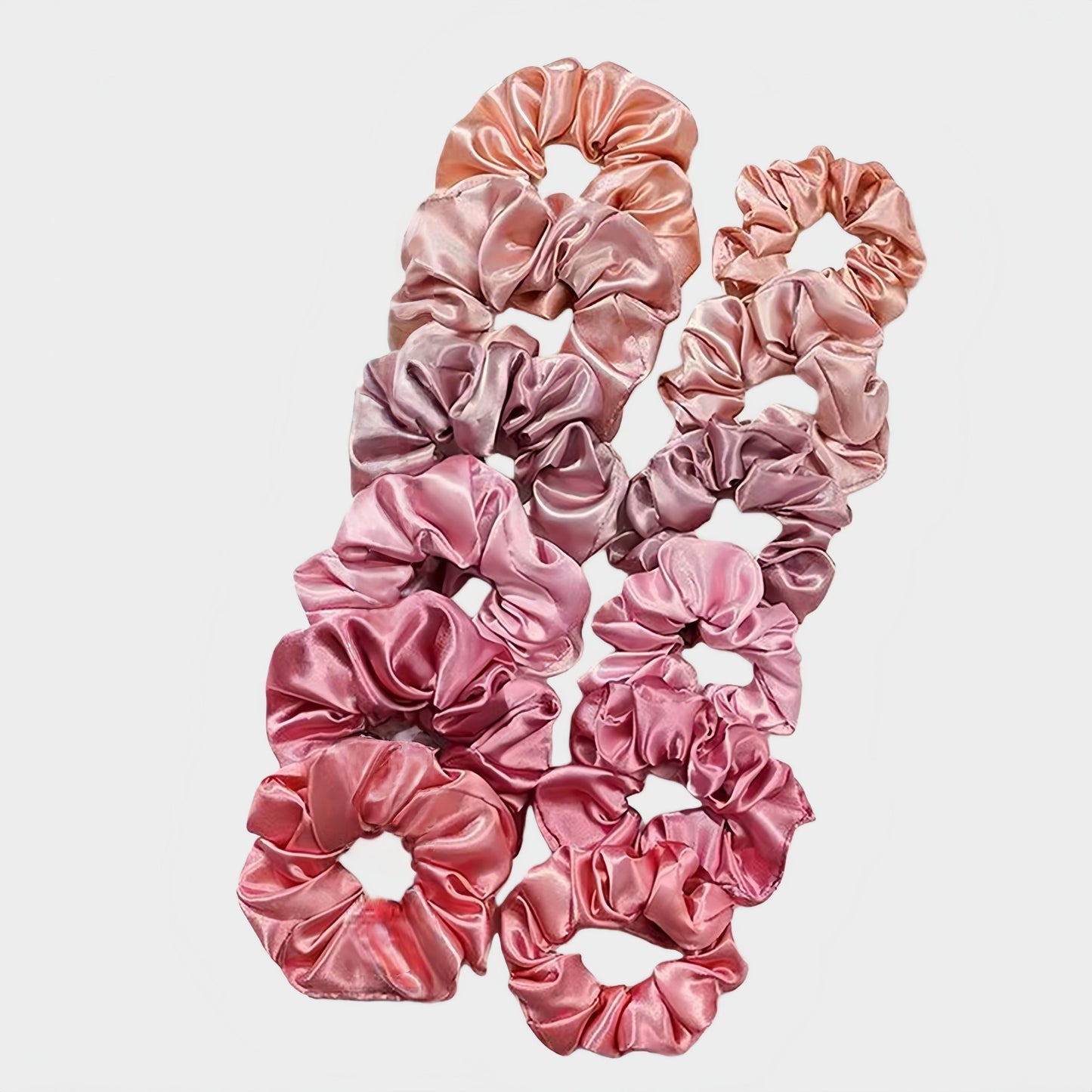 Satin Hair Scrunchies 12-Piece Set with Soft Stretch Elastic and Smooth Shine Finish