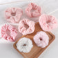 Plush Hair Scrunchies 8-Piece Set with Mixed Textures Soft Stretch Elastic and Gentle Hold Design