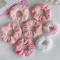 Plush Hair Scrunchies 8-Piece Set with Mixed Textures Soft Stretch Elastic and Gentle Hold Design
