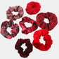 Plush Hair Scrunchies 8-Piece Set with Mixed Textures Soft Stretch Elastic and Gentle Hold Design