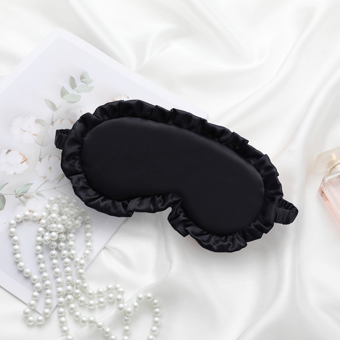 2-Piece Set Satin Sleep Eye Mask with Soft Padded Design and Elastic Strap for Comfortable Light Blocking