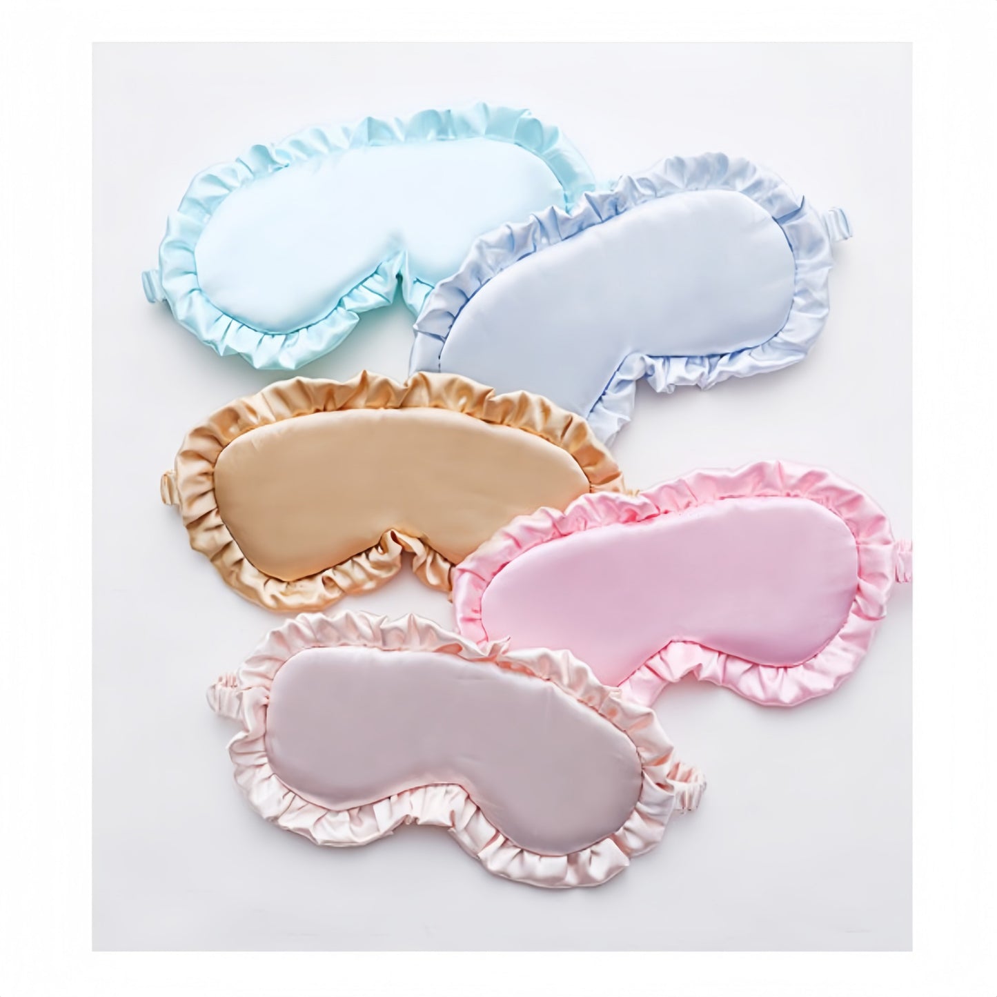 2-Piece Set Satin Sleep Eye Mask with Soft Padded Design and Elastic Strap for Comfortable Light Blocking