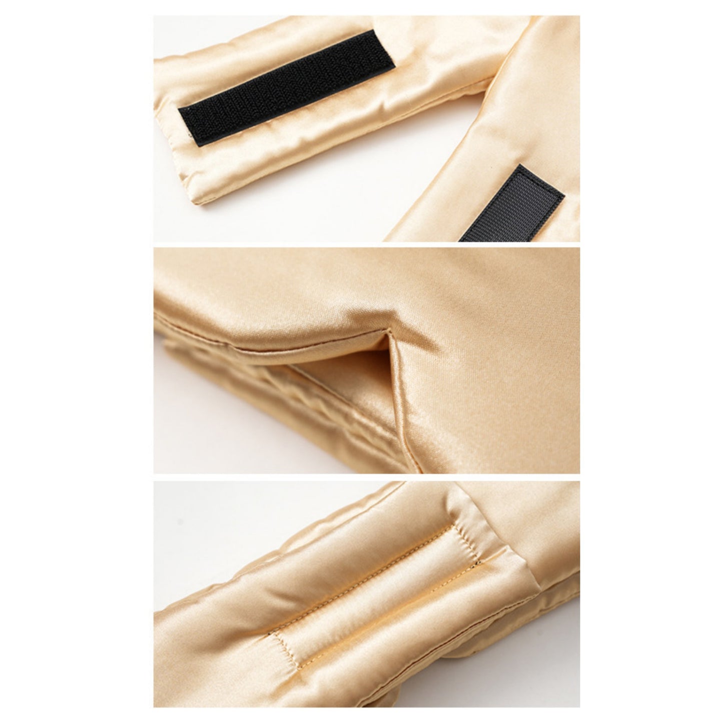Satin Sleep Eye Mask with Contoured Fit Soft Padding and Adjustable Hook-and-Loop Closure