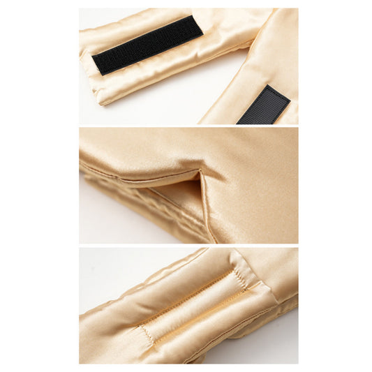 Satin Sleep Eye Mask with Contoured Fit Soft Padding and Adjustable Hook-and-Loop Closure
