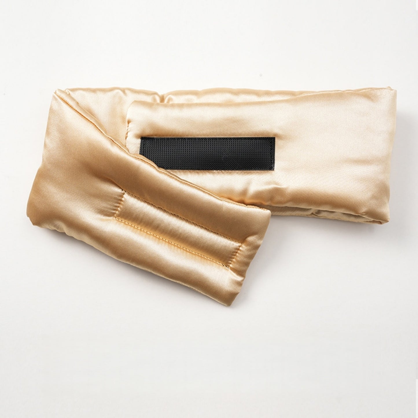 Satin Sleep Eye Mask with Contoured Fit Soft Padding and Adjustable Hook-and-Loop Closure