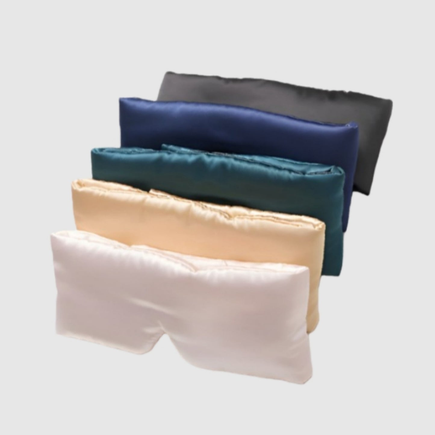Satin Sleep Eye Mask with Contoured Fit Soft Padding and Adjustable Hook-and-Loop Closure