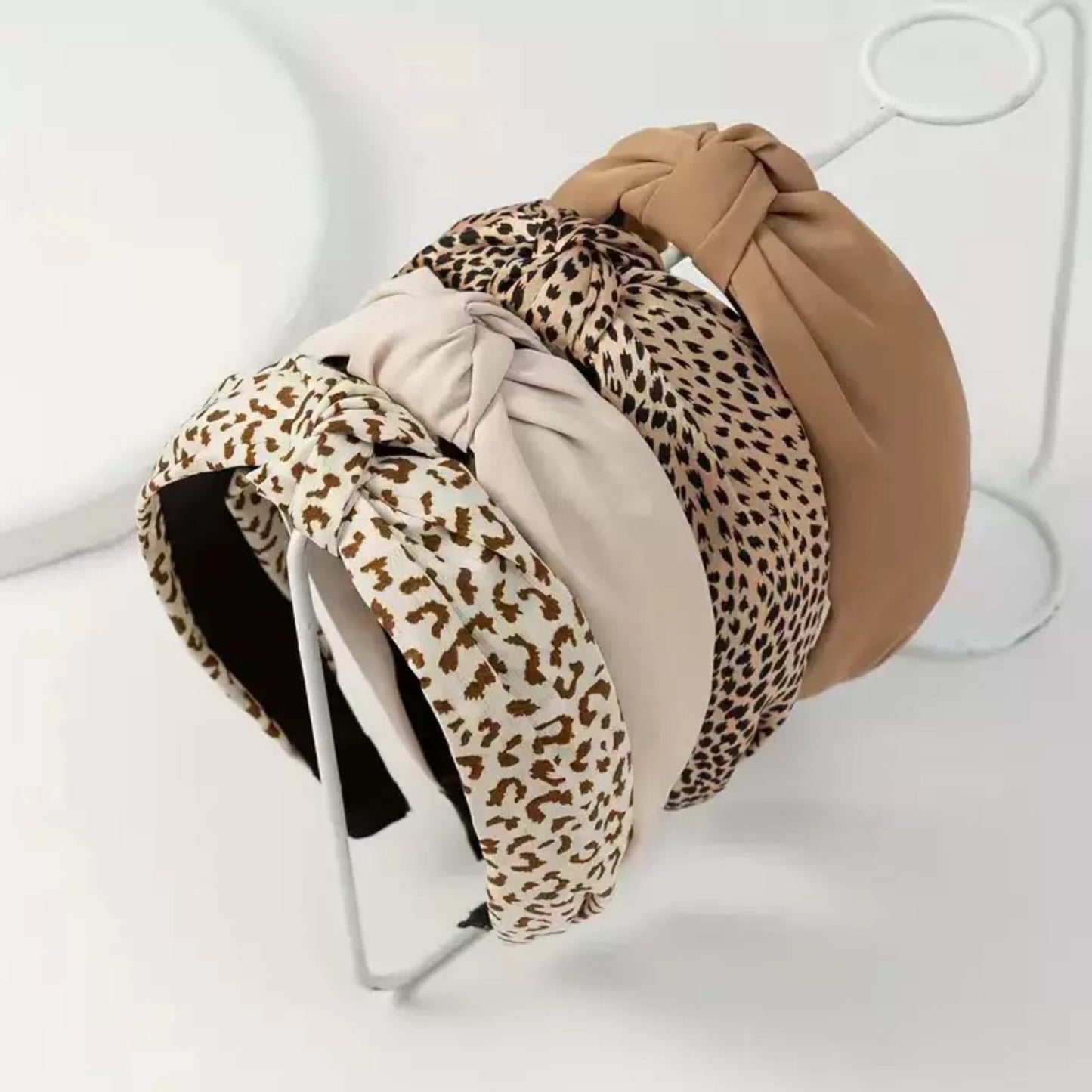 Twisted Fabric Headbands 3-Piece Set with Soft Stretch Fit and Padded Comfortable Design