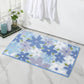 Plush Absorbent Bathroom Floor Mat with Floral Pattern Soft Textured Bath Rug for Tub Shower and Sink Areas