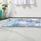 Plush Absorbent Bathroom Floor Mat with Floral Pattern Soft Textured Bath Rug for Tub Shower and Sink Areas