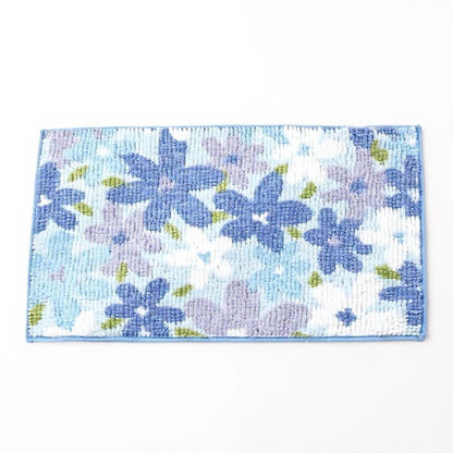 Plush Absorbent Bathroom Floor Mat with Floral Pattern Soft Textured Bath Rug for Tub Shower and Sink Areas