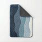 Plush Absorbent Bathroom Floor Mat with Layered Wave Pattern Soft Textured Bath Rug for Tub Shower and Sink Areas