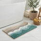 Plush Absorbent Bathroom Floor Mat with Layered Wave Pattern Soft Textured Bath Rug for Tub Shower and Sink Areas
