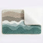 Plush Absorbent Bathroom Floor Mat with Layered Wave Pattern Soft Textured Bath Rug for Tub Shower and Sink Areas