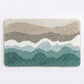 Plush Absorbent Bathroom Floor Mat with Layered Wave Pattern Soft Textured Bath Rug for Tub Shower and Sink Areas