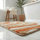 Plush Absorbent Bathroom Floor Mat with Layered Wave Pattern Soft Textured Bath Rug for Tub Shower and Sink Areas