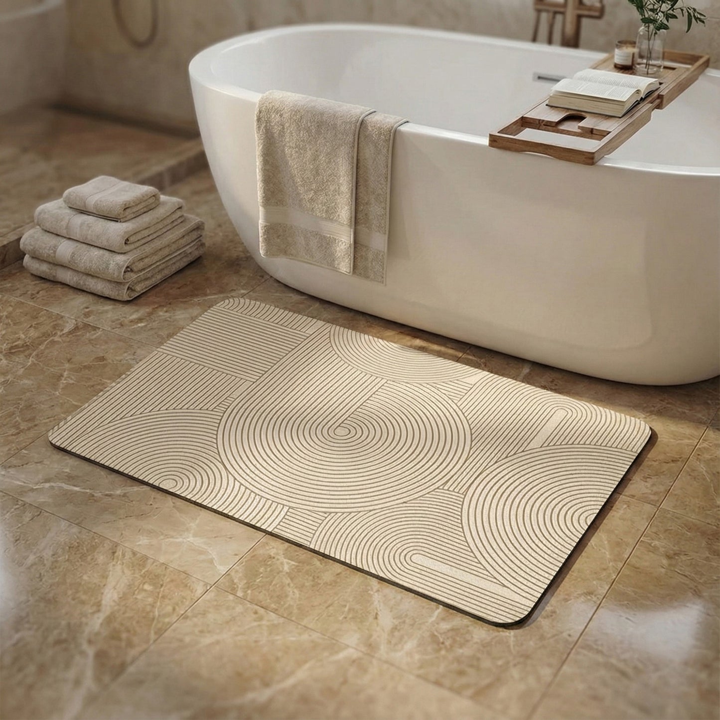Anti Fatigue Kitchen Floor Mat with Geometric Line Pattern Cushioned Standing Rug for Sink Counter and Prep Areas