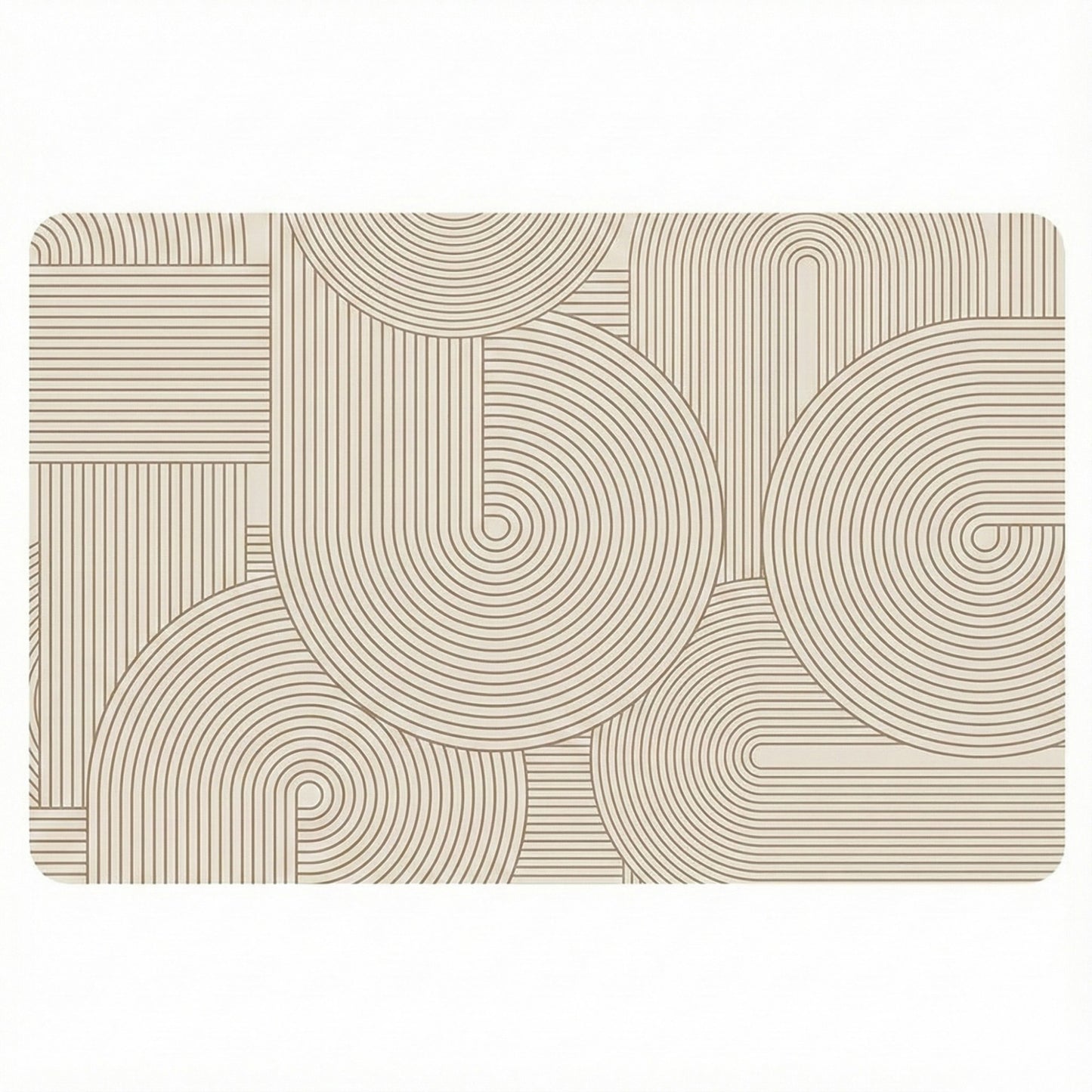 Anti Fatigue Kitchen Floor Mat with Geometric Line Pattern Cushioned Standing Rug for Sink Counter and Prep Areas