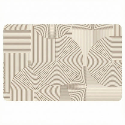 Anti Fatigue Kitchen Floor Mat with Geometric Line Pattern Cushioned Standing Rug for Sink Counter and Prep Areas