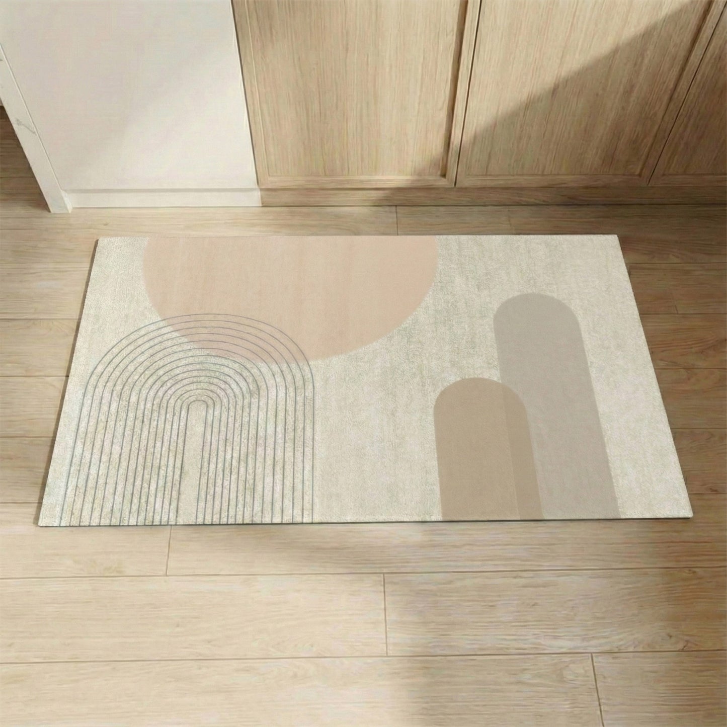 Anti Fatigue Kitchen Floor Mat with Geometric Line Pattern Cushioned Standing Rug for Sink Counter and Prep Areas