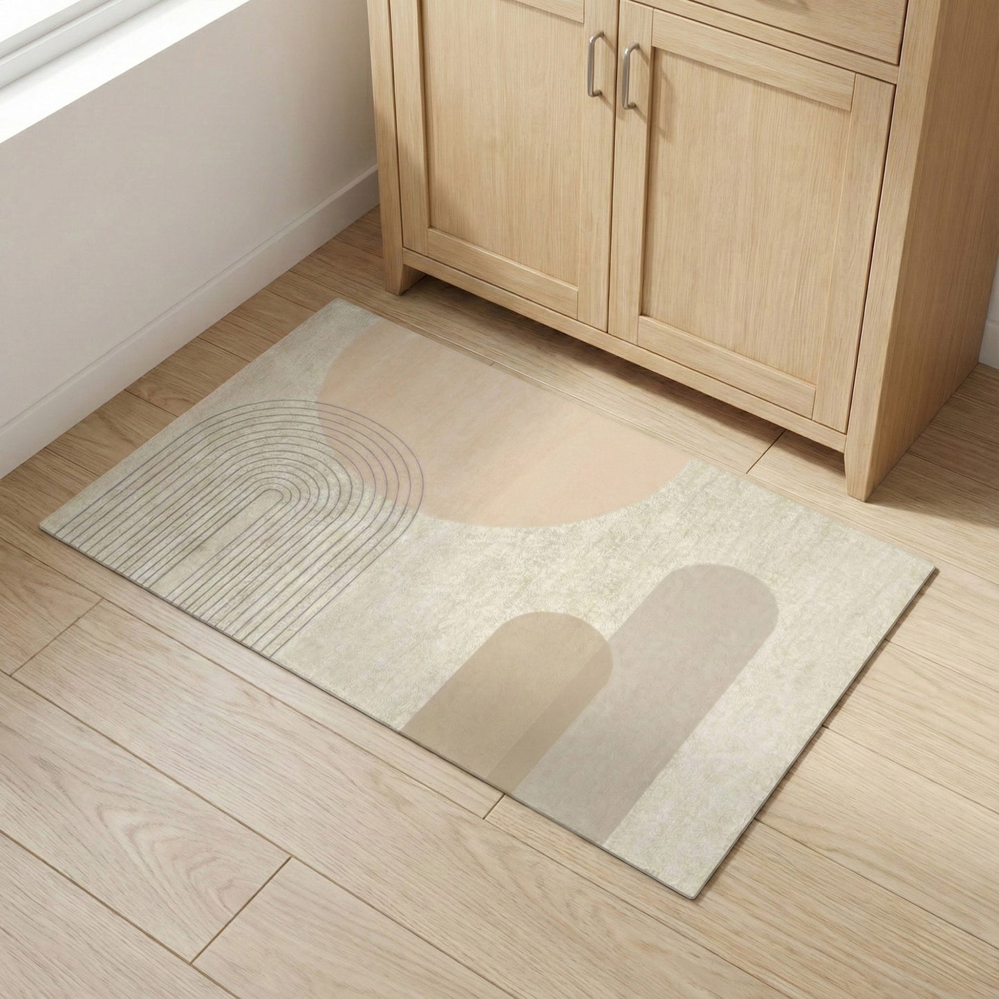 Anti Fatigue Kitchen Floor Mat with Geometric Line Pattern Cushioned Standing Rug for Sink Counter and Prep Areas