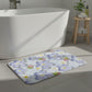 Plush Absorbent Bathroom Floor Mat with Floral Pattern Soft Cushioned Bath Rug for Tub Shower and Sink Areas