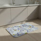 Plush Absorbent Bathroom Floor Mat with Floral Pattern Soft Cushioned Bath Rug for Tub Shower and Sink Areas