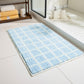 Plush Absorbent Bathroom Floor Mat with Grid Pattern Soft Textured Bath Rug for Shower Tub and Sink Areas