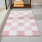 Plush Absorbent Bathroom Floor Mat with Grid Pattern Soft Textured Bath Rug for Shower Tub and Sink Areas