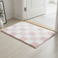 Plush Absorbent Bathroom Floor Mat with Grid Pattern Soft Textured Bath Rug for Shower Tub and Sink Areas