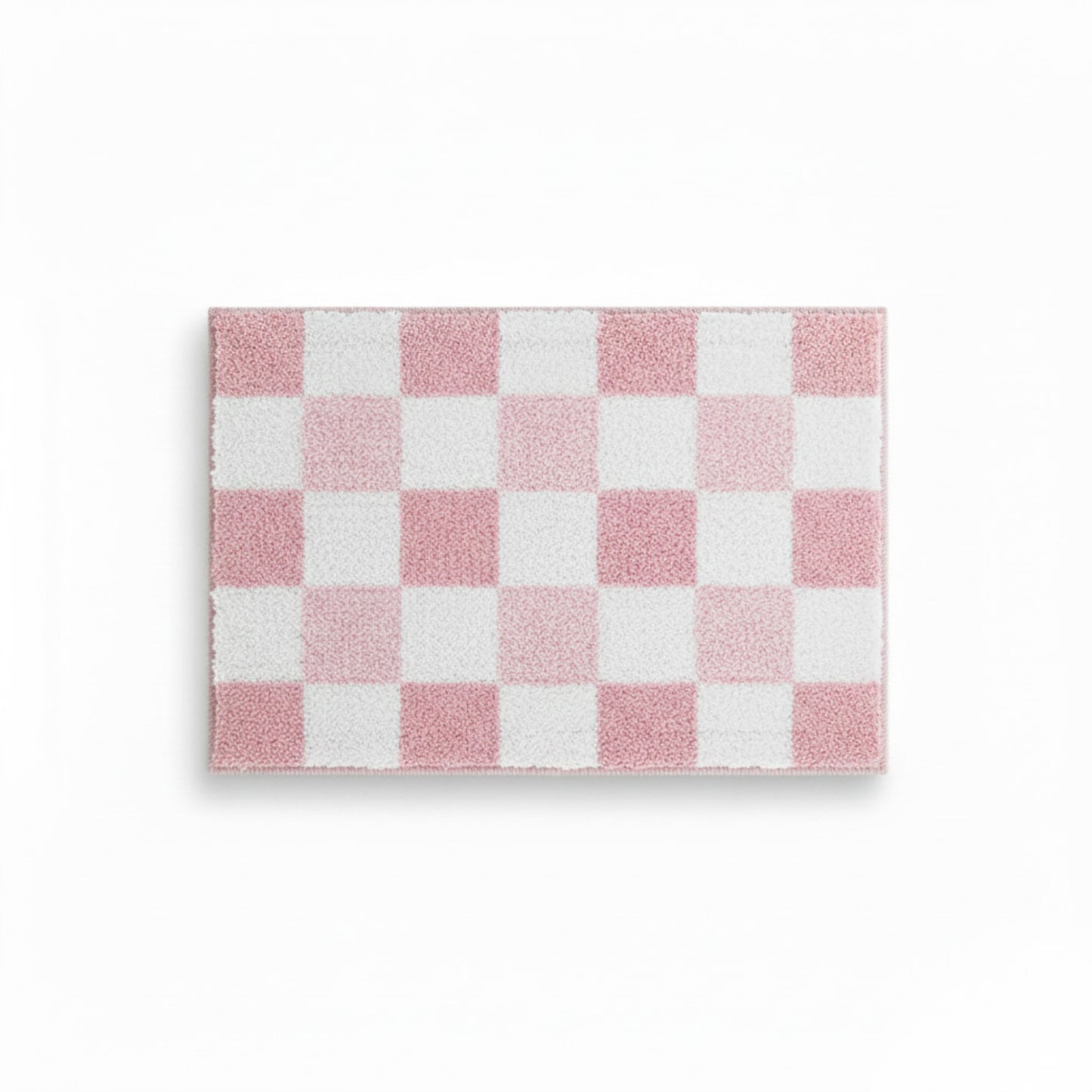 Plush Absorbent Bathroom Floor Mat with Grid Pattern Soft Textured Bath Rug for Shower Tub and Sink Areas