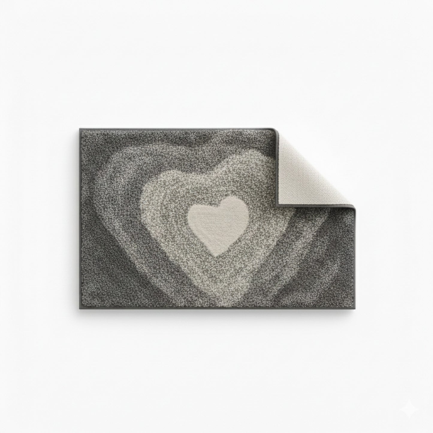 Plush Absorbent Bathroom Floor Mat with Heart Pattern Soft Textured Bath Rug for Tub Shower and Sink Areas