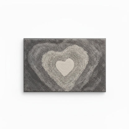 Plush Absorbent Bathroom Floor Mat with Heart Pattern Soft Textured Bath Rug for Tub Shower and Sink Areas