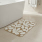 Floral Pattern Bath Mat Soft Textured Bathroom Rug