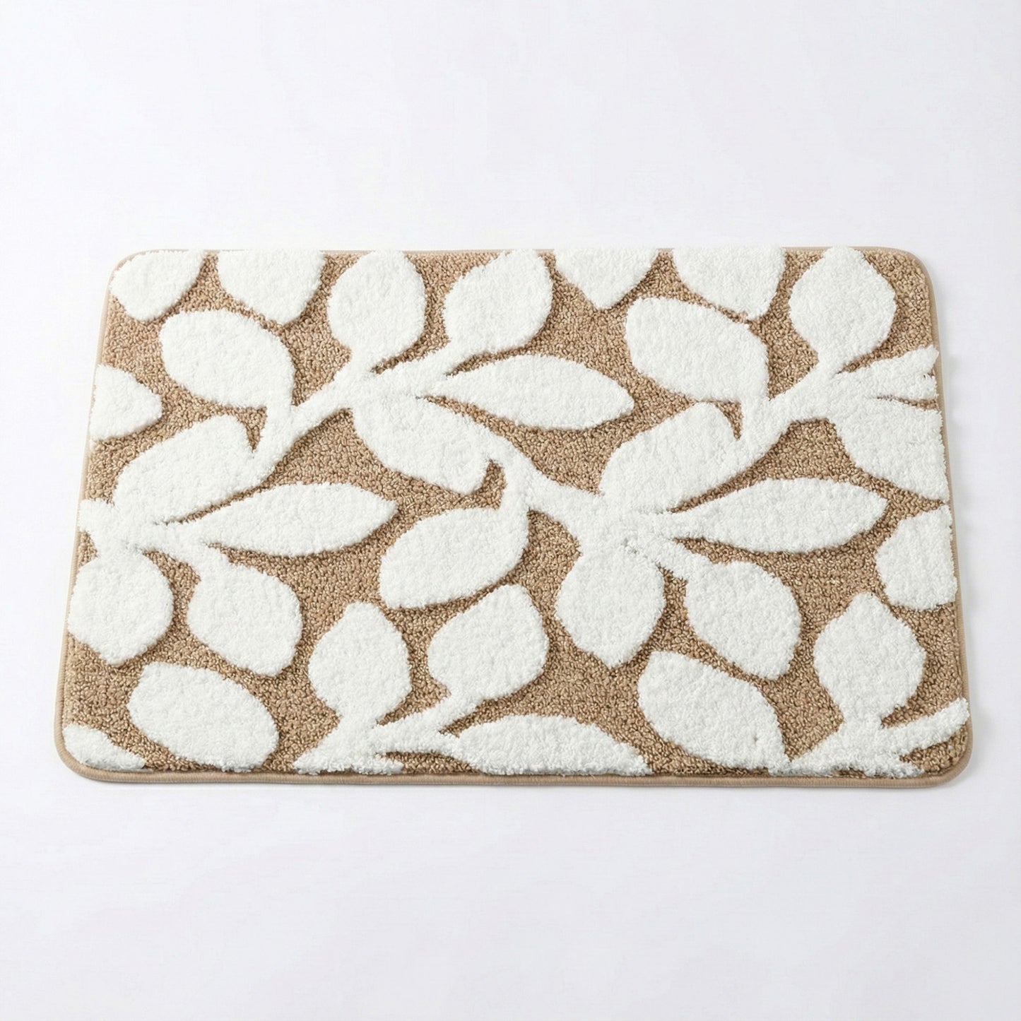 Floral Pattern Bath Mat Soft Textured Bathroom Rug