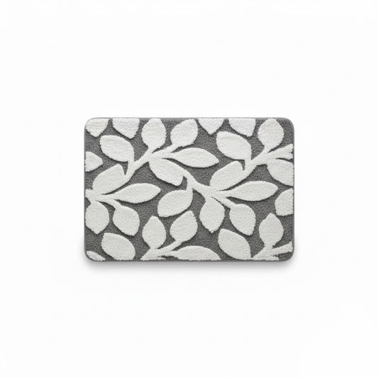 Floral Pattern Bath Mat Soft Textured Bathroom Rug