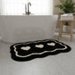 Abstract Floral Pattern Tufted Bath Mat Soft Bathroom Floor Rug