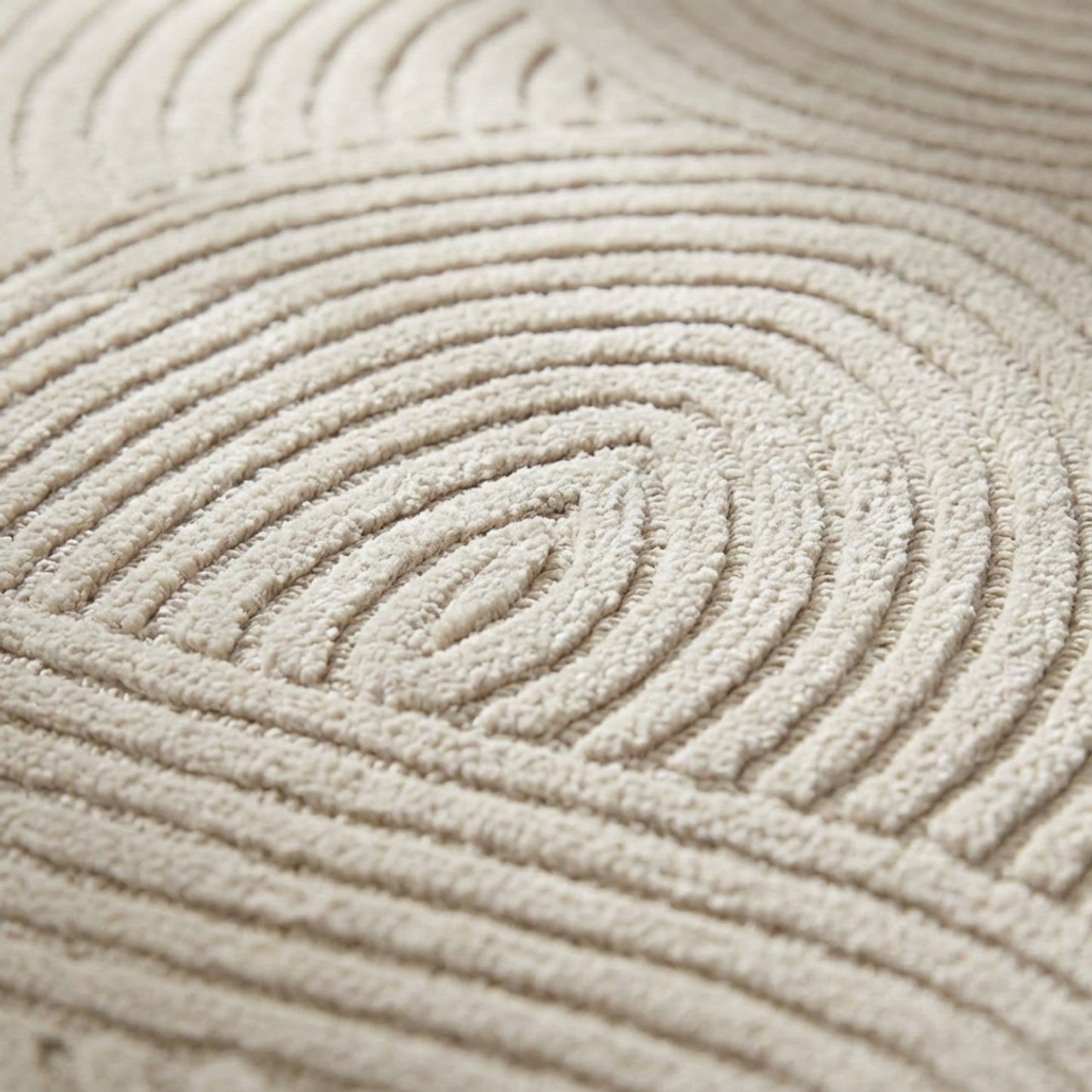 Neutral Arc Pattern Kitchen Runner and Mat Set Non Slip Textured Floor Mats 2 Pack