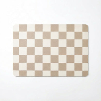 Checkered Kitchen Sink Faucet Splash Guard Mat Absorbent Countertop Protector 2 Pack Set
