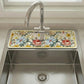 Floral Kitchen Sink Faucet Splash Guard Mat with Absorbent Surface Decorative Counter Protector 2 Pack Set