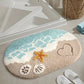 Beach Inspired Tufted Bathroom Bath Mats Set with Seashell Starfish Pattern Soft Plush Texture 2 Piece Set