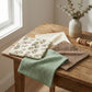 Soft Cotton Textured Kitchen Cleaning Cloths Hanging Dish Towels Floral and Solid Mix 4 Pack