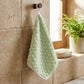 Soft Absorbent Hanging Hand Towels Textured Teardrop Shape Reusable Cleaning Cloth with Loop 6 Pack